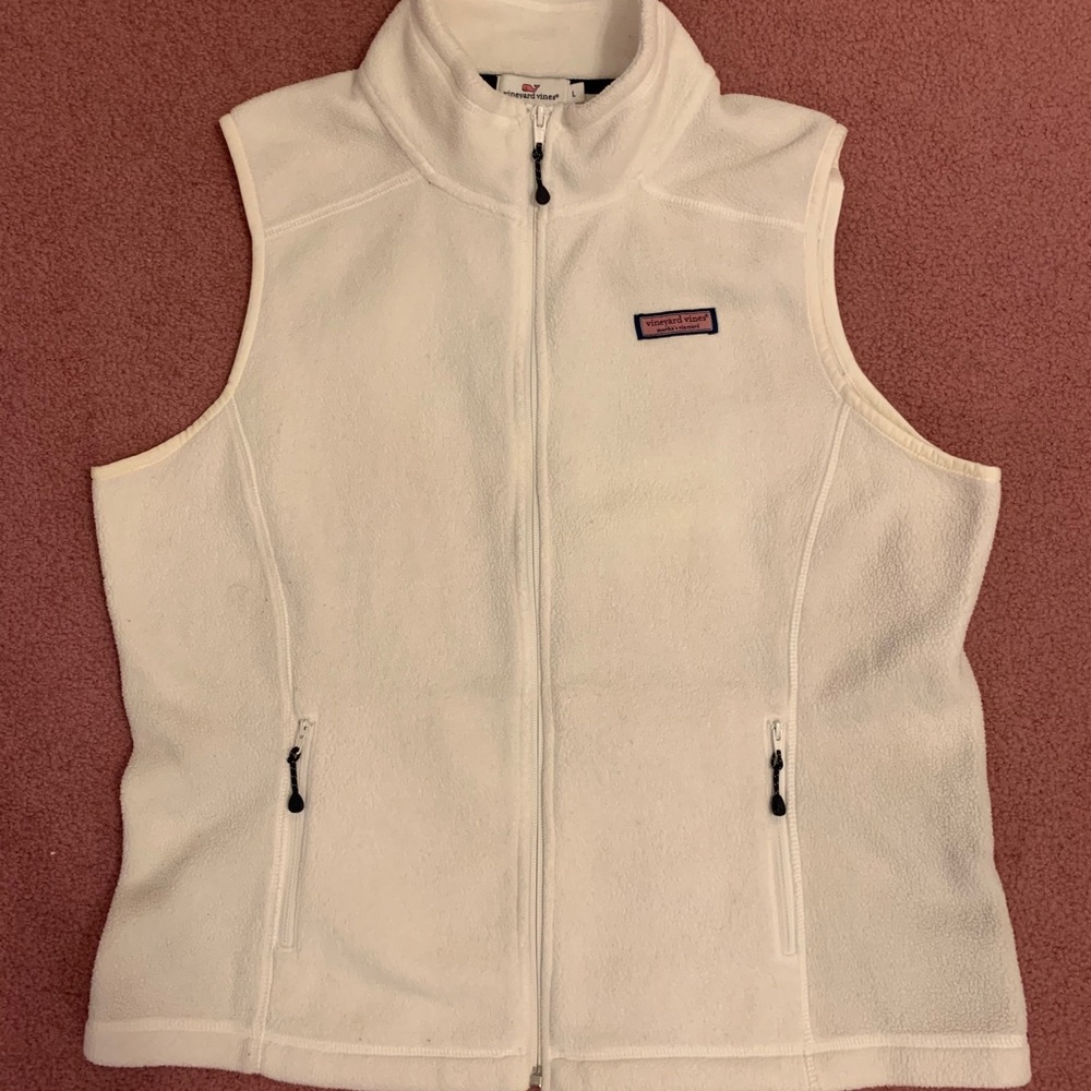 Vineyard Vines White Fleece Vest